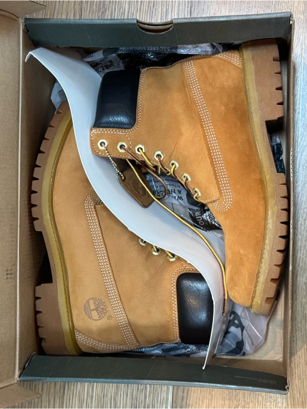 TIMBERLAND PREMIUM 6-INCH WATERPROOF SUEDE BOOT WHEAT — with Box WORN ONCE